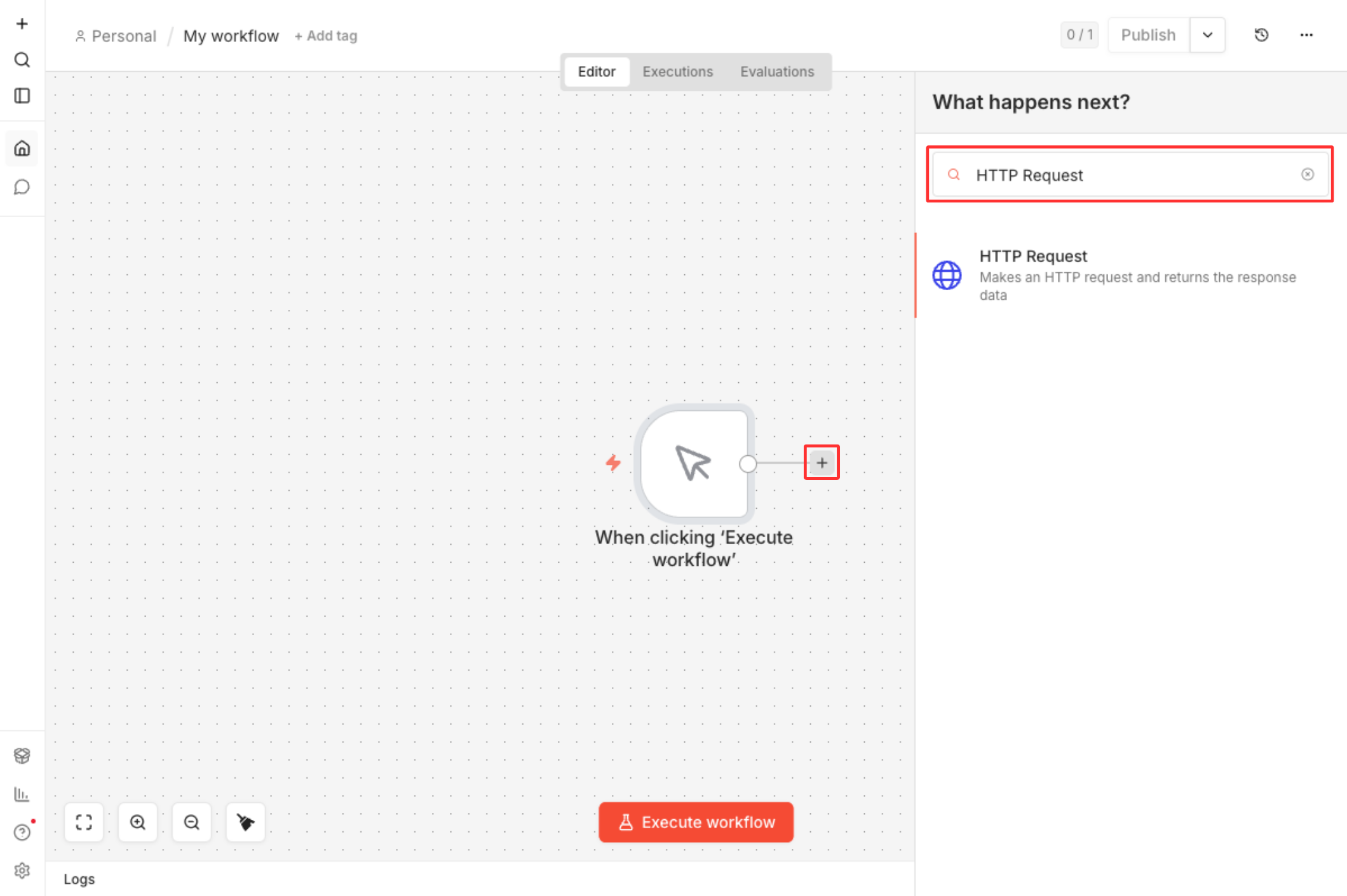 Adding HTTP Request node in n8n